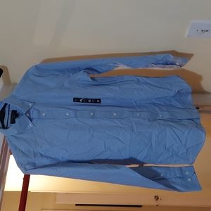 Long sleeve banana republic blue shirt